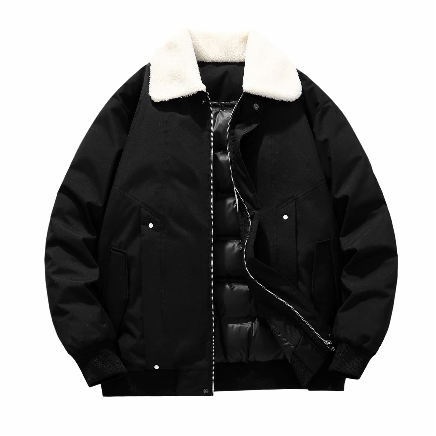 The Simpsons Logo Embroidered Sherpa Collar Down Jacket