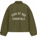 Fear of God Essentials Fall24 BACK TO SCHOOL Textured Nylon Trucker Jacket MILITARY