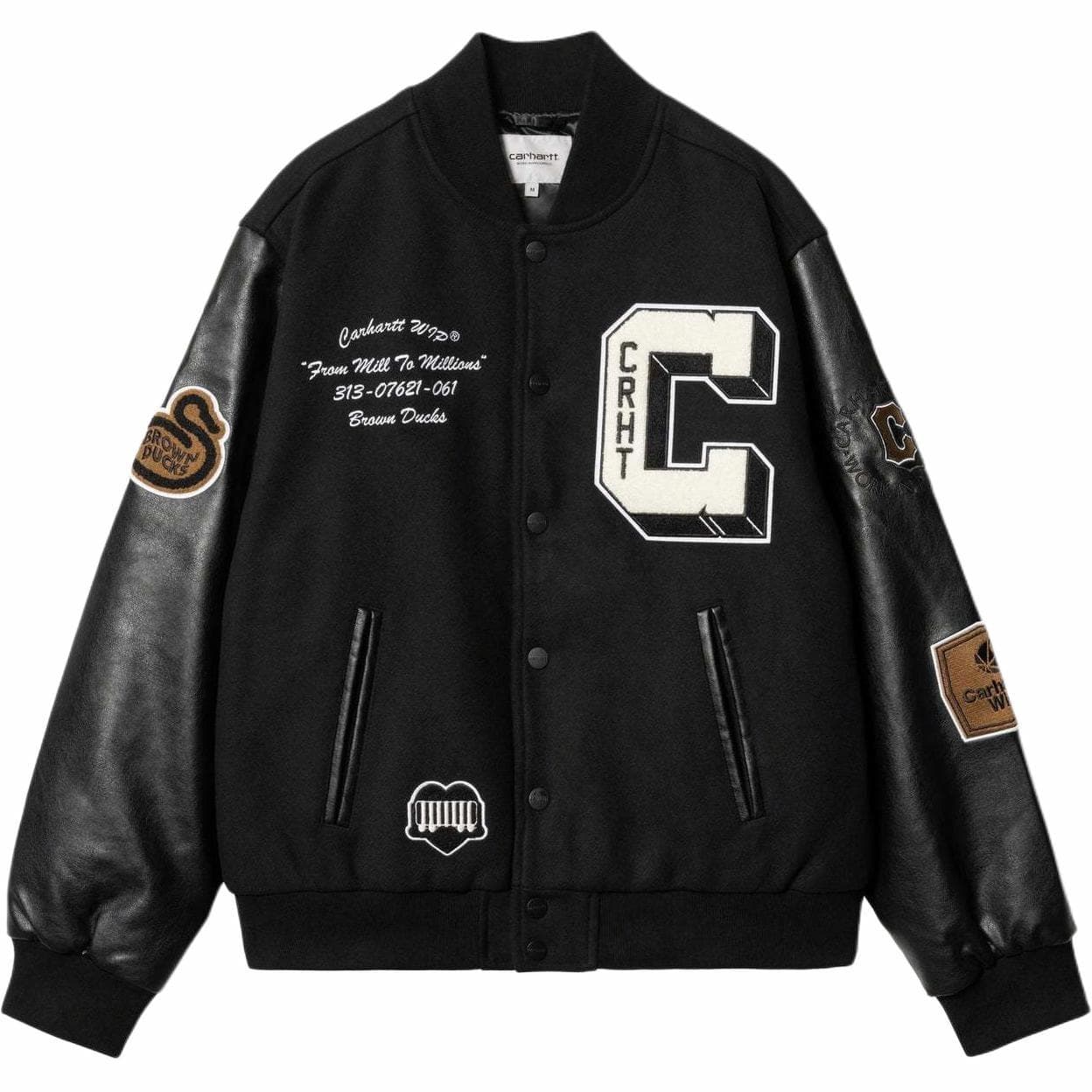 Carhartt WIP Button Patch Ribbed Jacket Black
