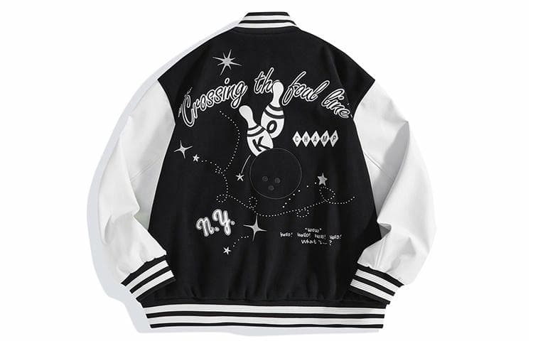 PEACEBIRD MEN Colorblock Embroidered Baseball Jacket