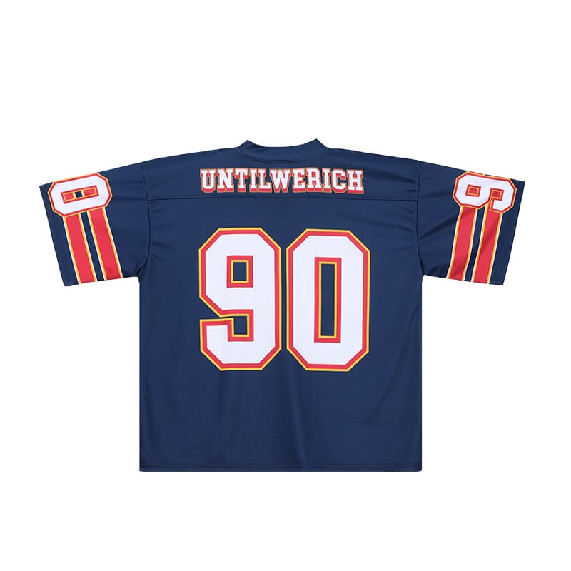 UNTILWERICH Retro Logo Quick-Dry T-Shirt Navy