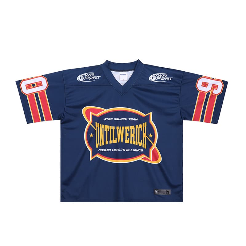 UNTILWERICH Retro Logo Quick-Dry T-Shirt Navy