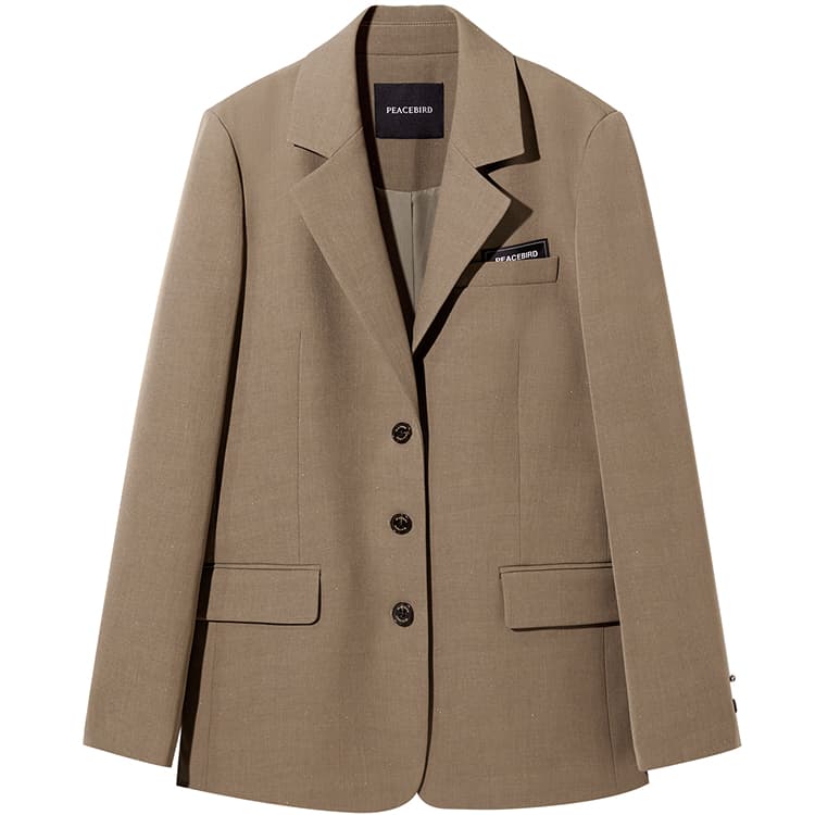 Peacebird Sparkle Straight Casual Blazer