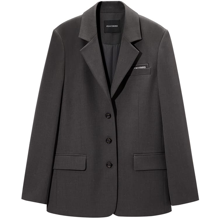Peacebird Sparkle Straight Casual Blazer