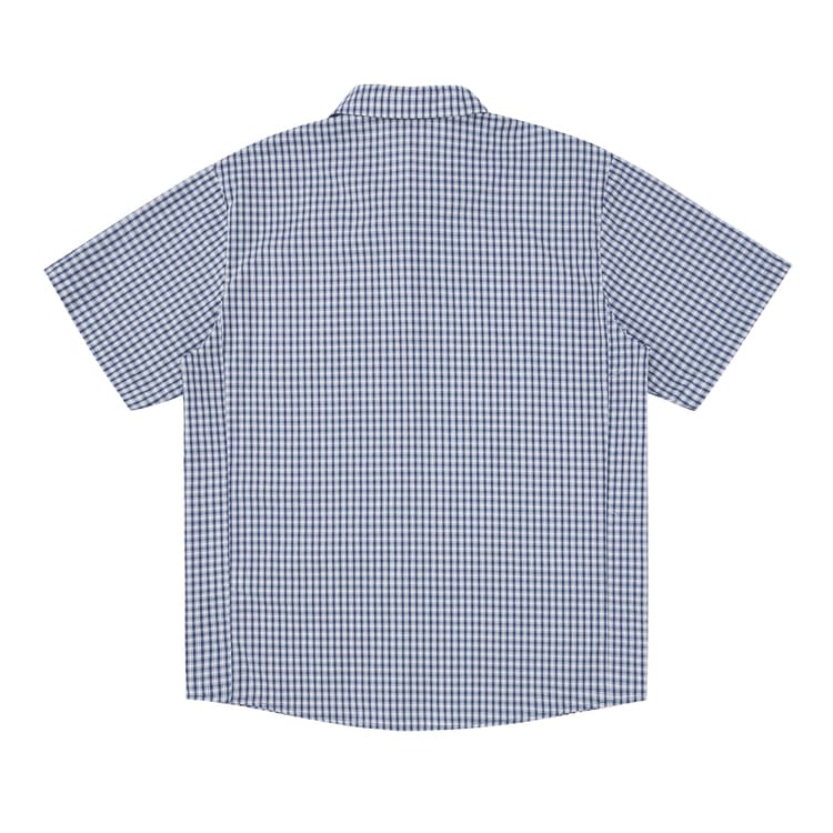 FPA Urban Sports Blue Plaid Embroidered Logo Shirt