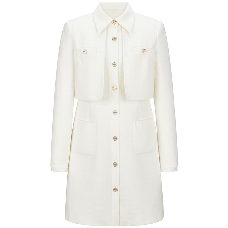 Peacebird Elegant Tweed Dress