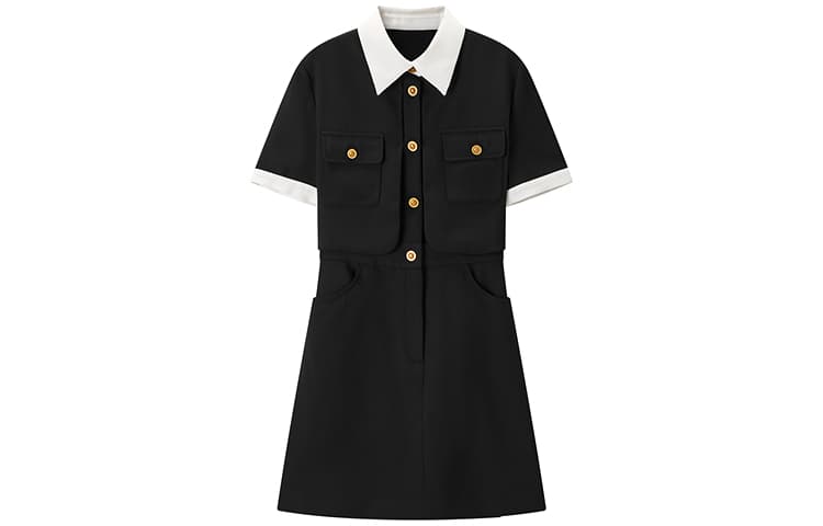 Peacebird Two-in-One Tweed Dress Black