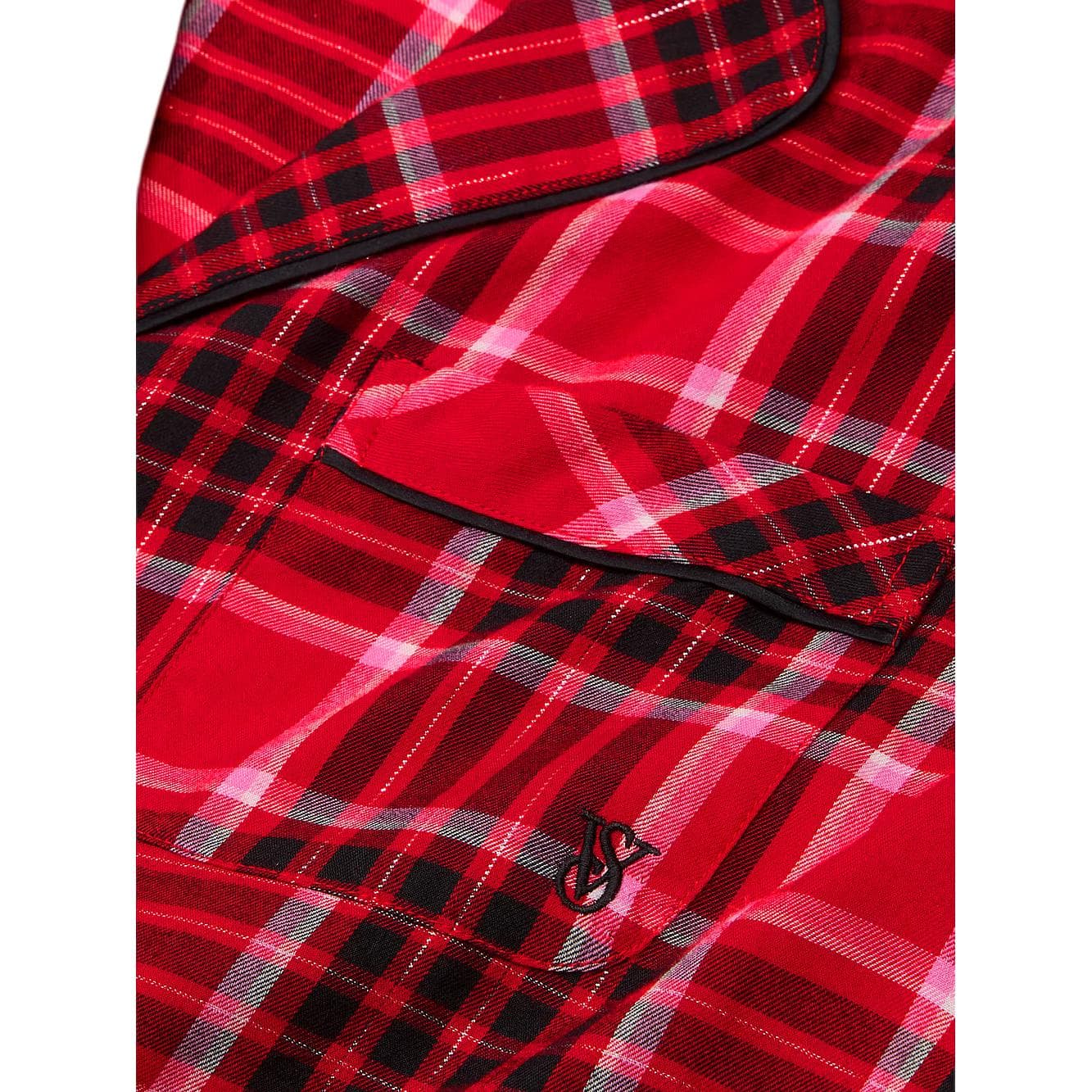 Victoria's Secret Lipstick Lovely Plaid Pajama Set