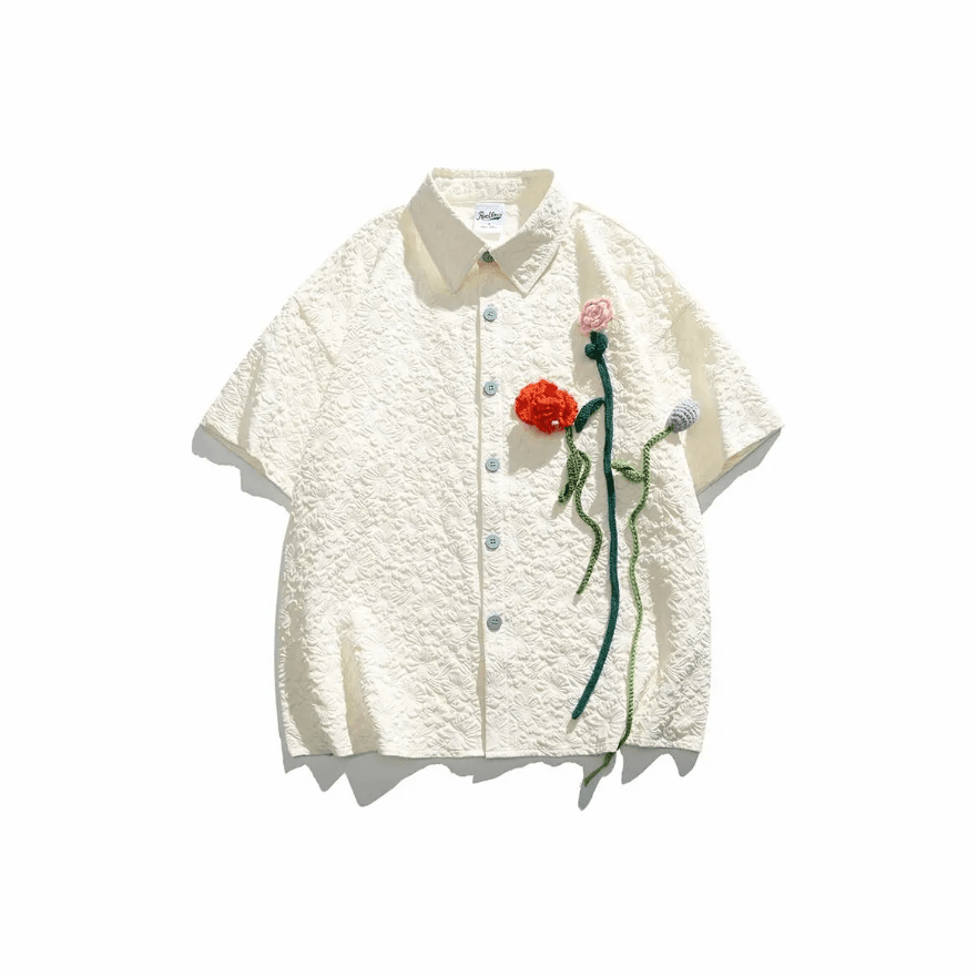 KLAMMKICKS Floral Crochet Shirt