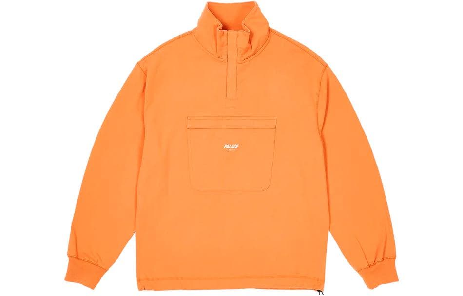 PALACE FW23 1/4 Zip Washed Funnel Sweatshirt Orange