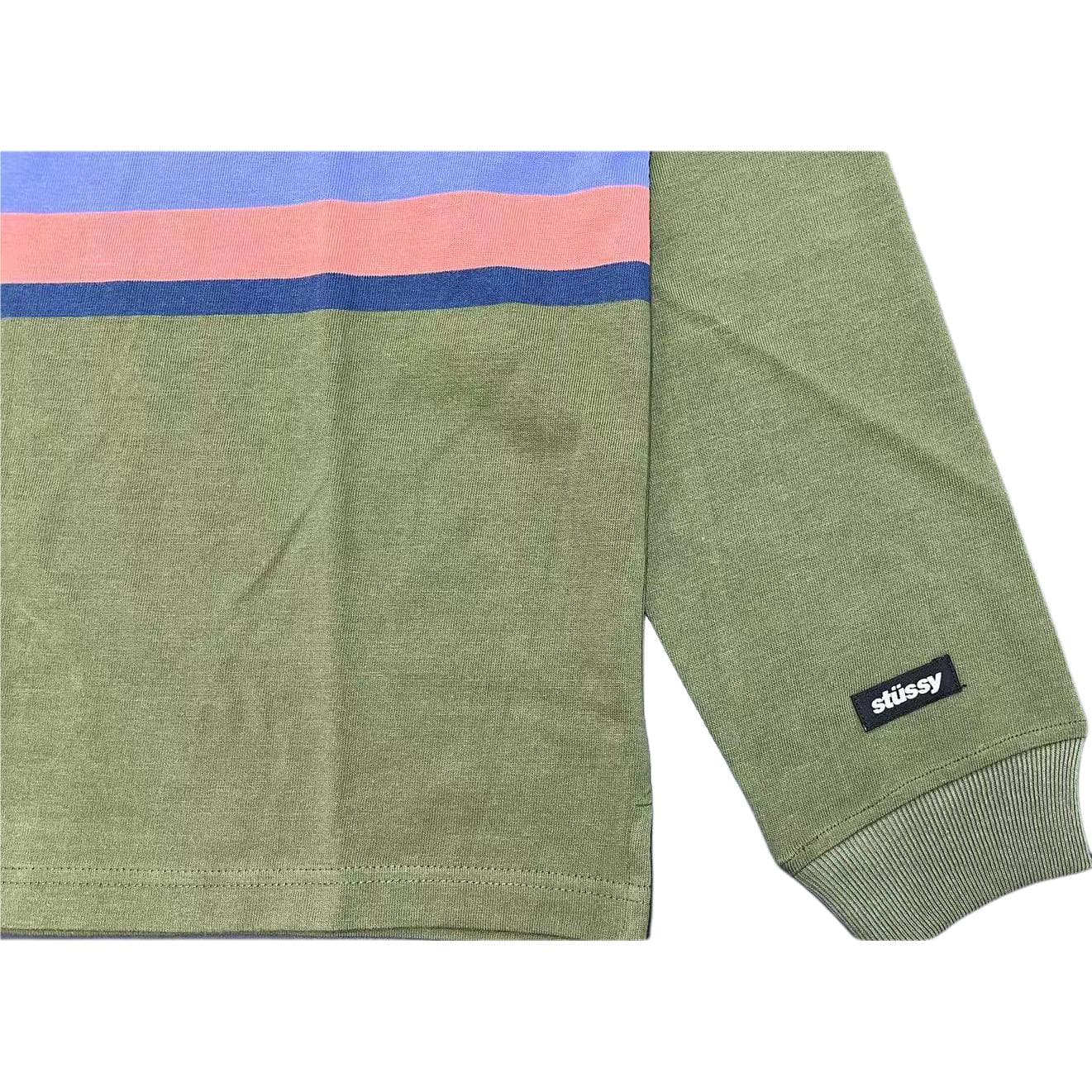 Stussy Olive Striped Polo