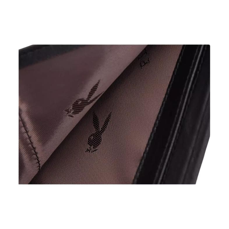 Playboy Maple Leaf Leather Wallet Black