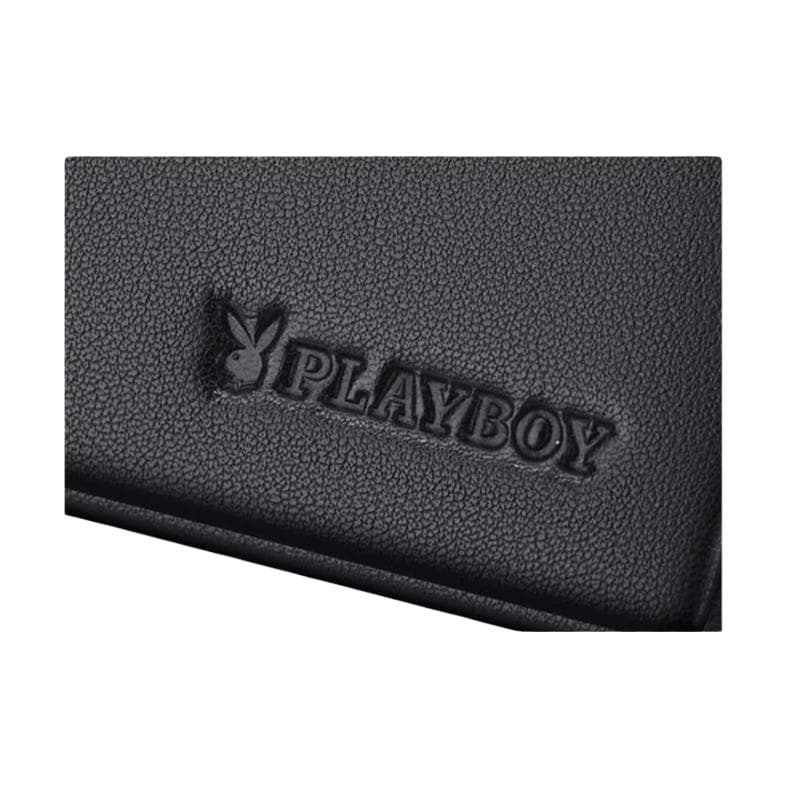 Playboy Maple Leaf Leather Wallet Black