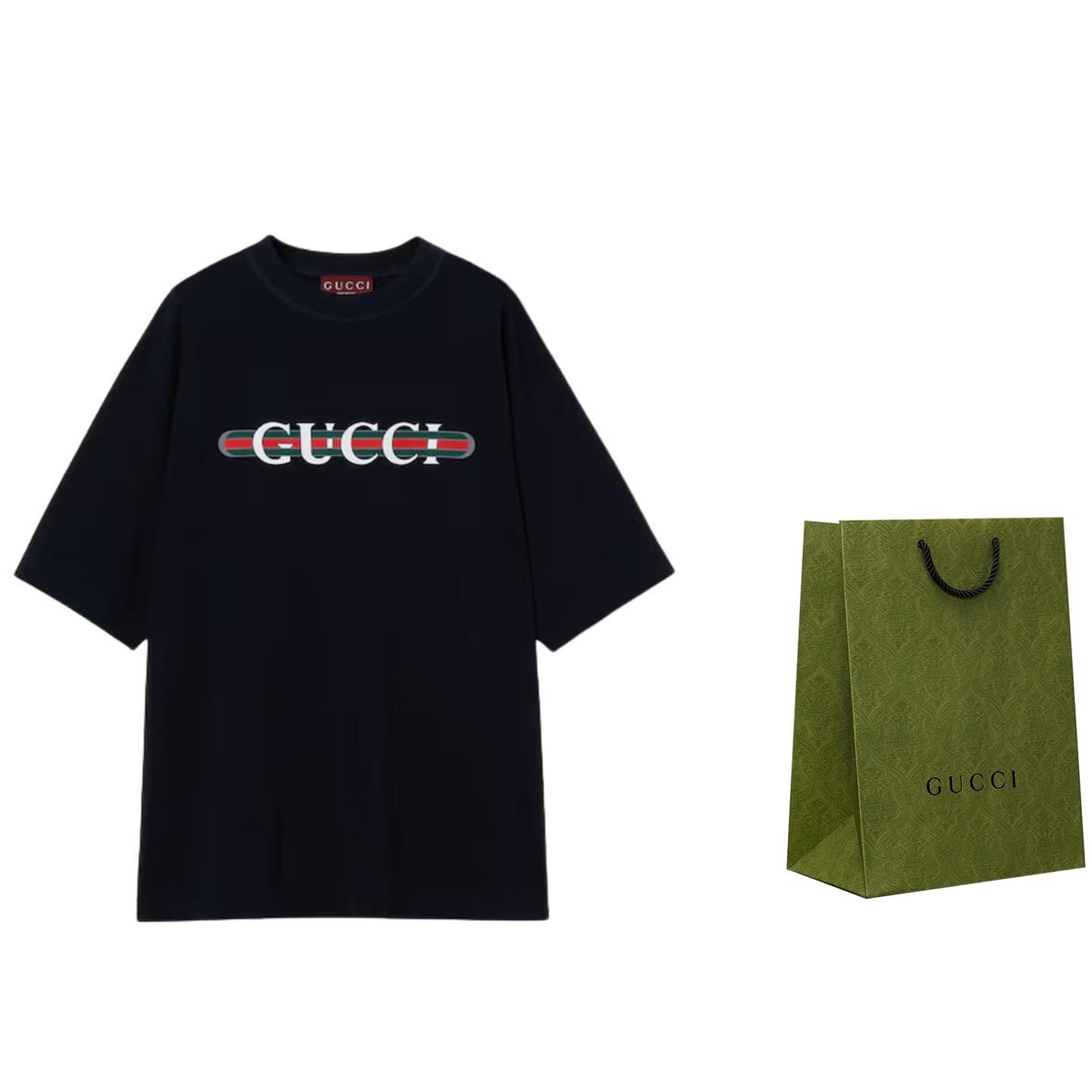 GUCCI Letter Print T-Shirt Blue