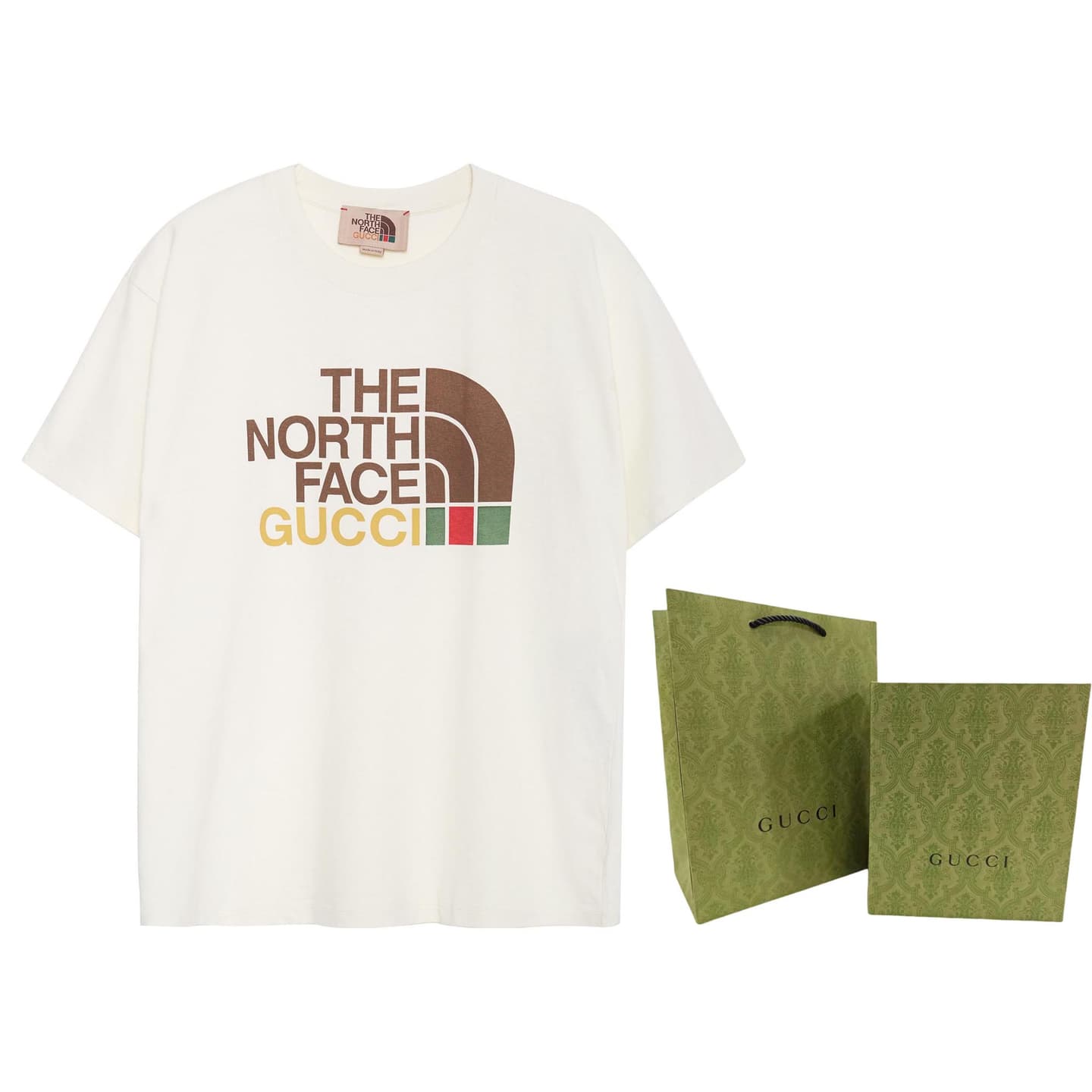 Gucci x The North Face Logo Print T-Shirt Ivory