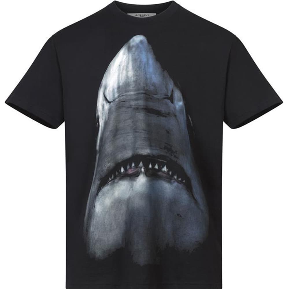 Givenchy Shark Print Slim Fit T-Shirt Black