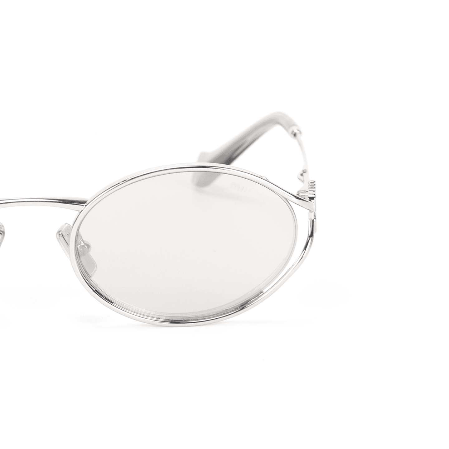 Miu Miu Oval Sunglasses Silver