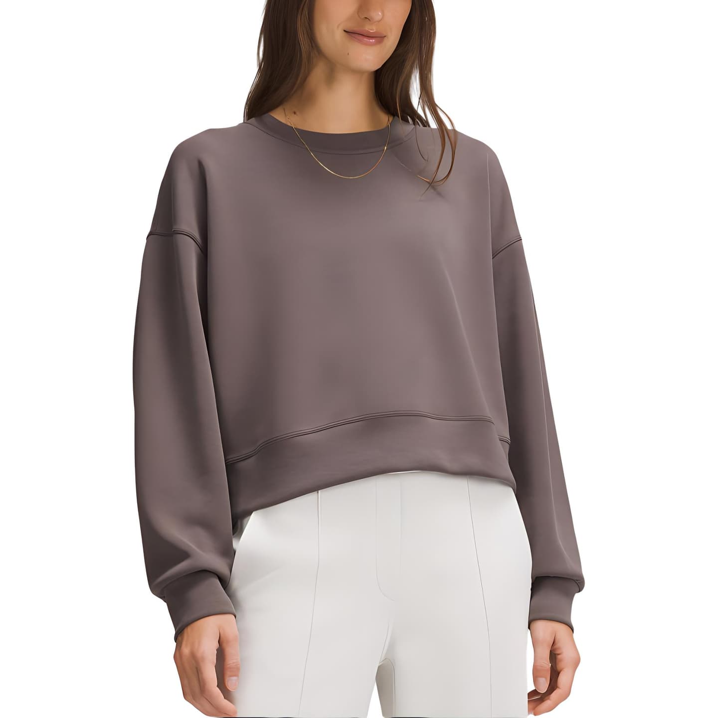 lululemon Softstreme Perfectly Oversized Cropped Crew Espresso