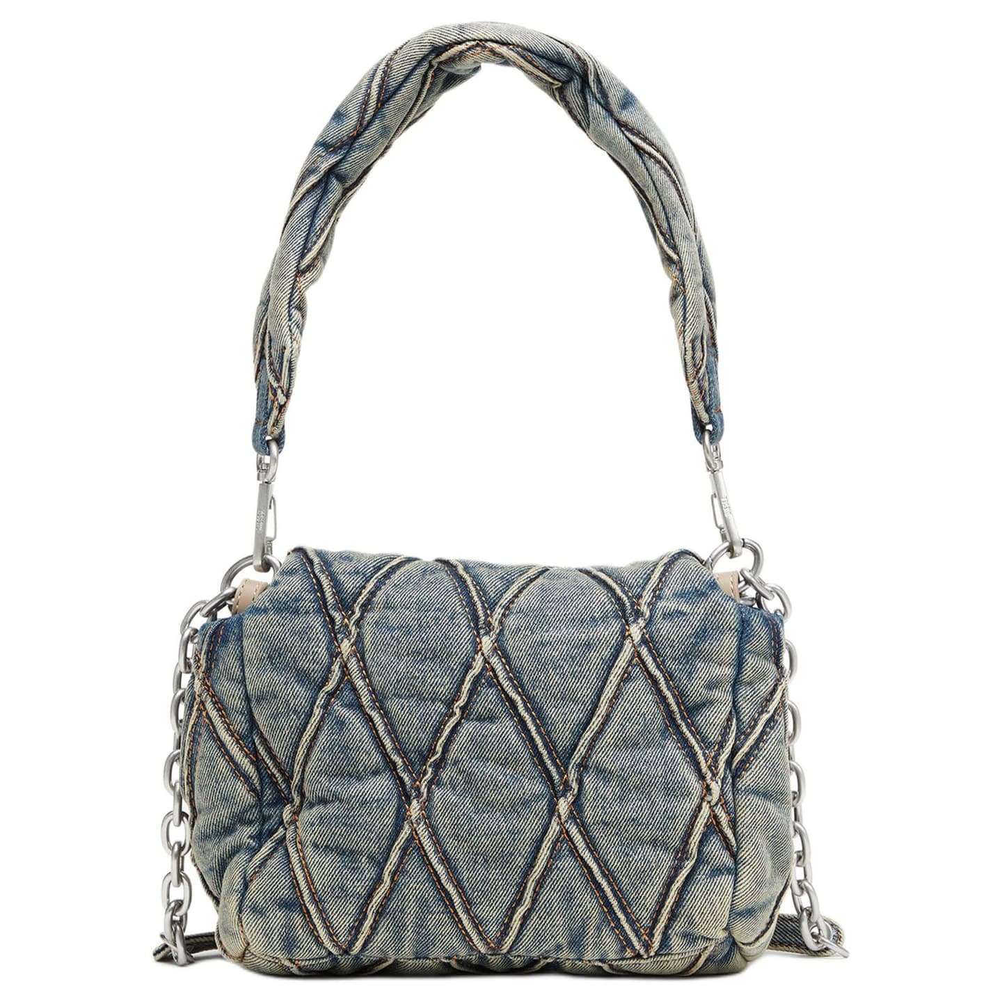 Diesel Quilted Cotton Tote Small Navy