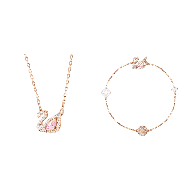 Swarovski Pink Swan Set