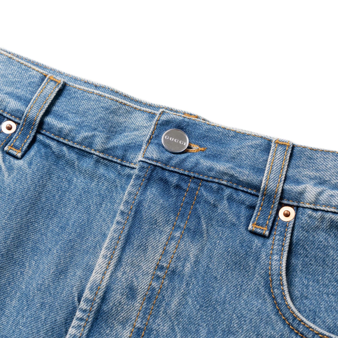 Gucci Logo Mid-Rise Slim Jeans Blue