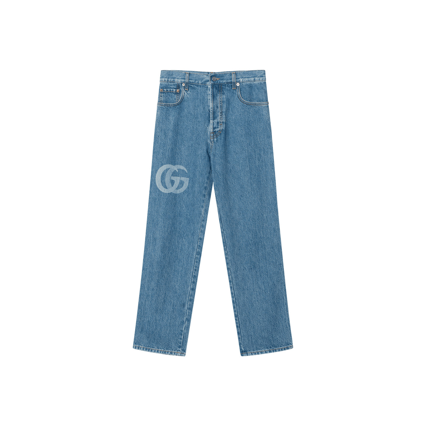 Gucci Logo Mid-Rise Slim Jeans Blue