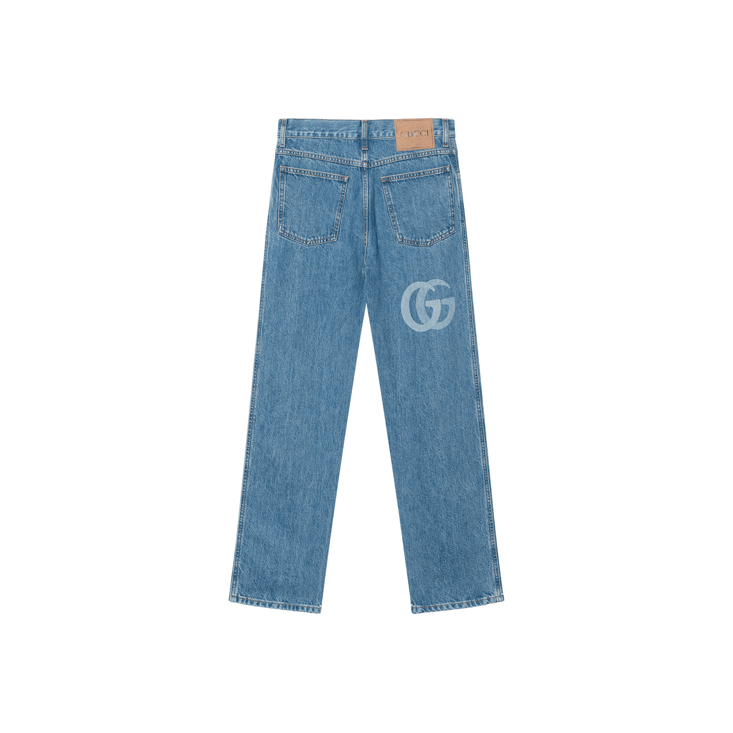Gucci Logo Mid-Rise Slim Jeans Blue