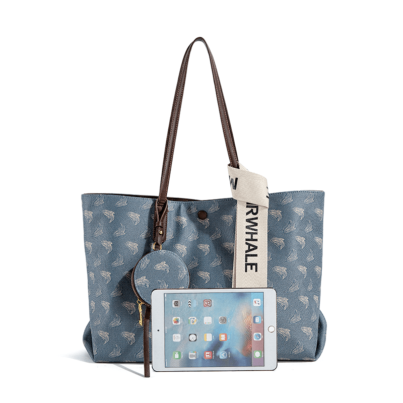 Fairwhale Vintage Print Tote Bag