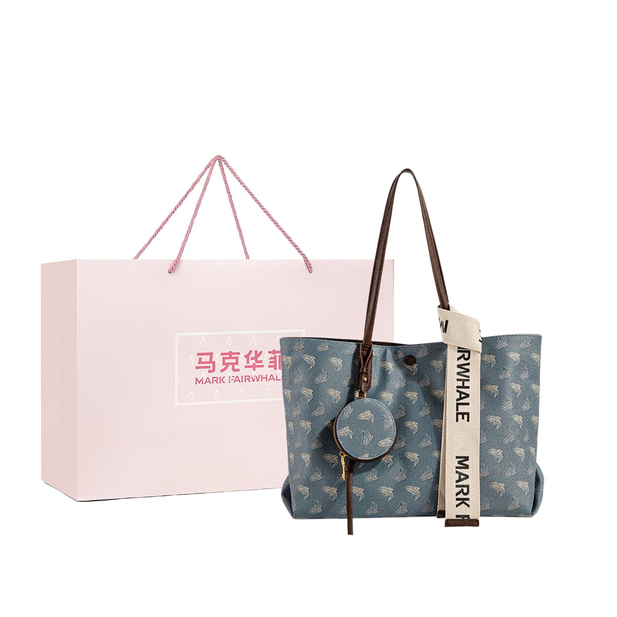 Fairwhale Vintage Print Tote Bag