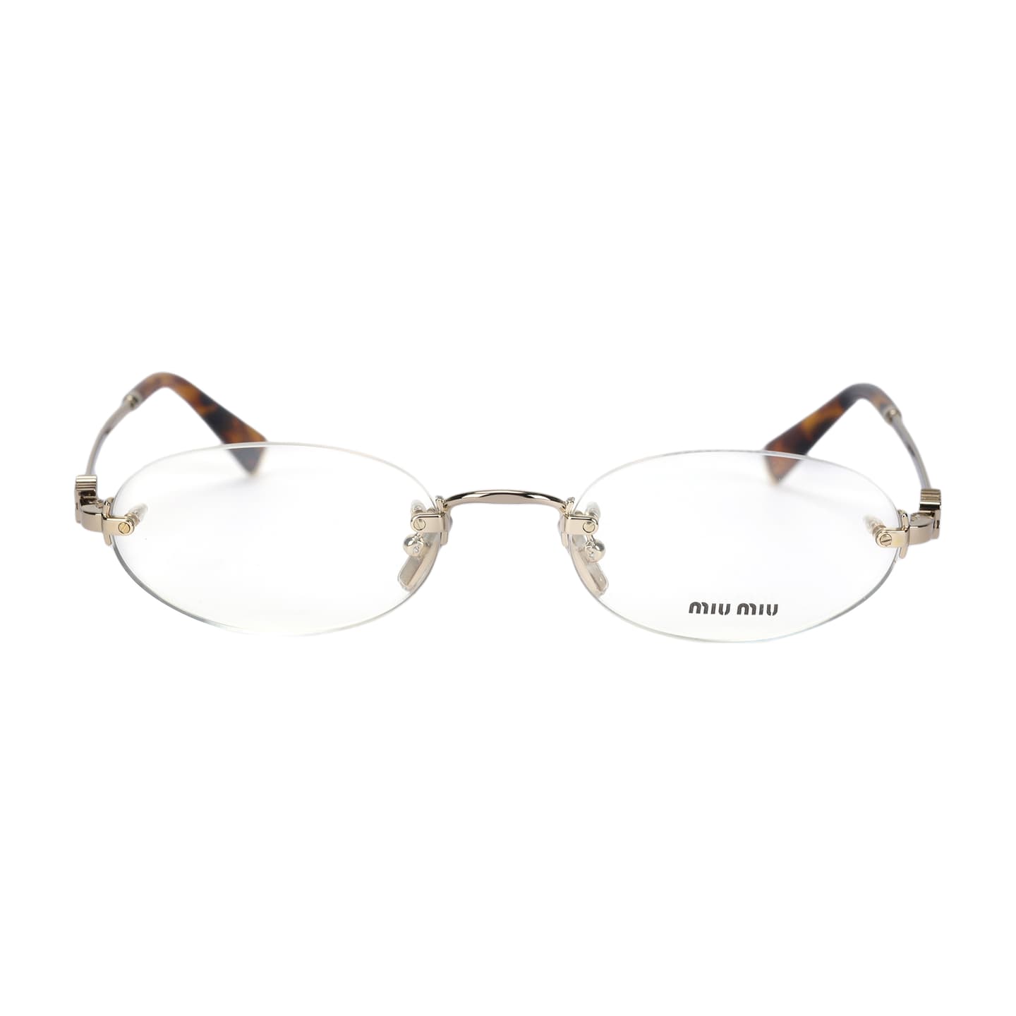 Miu Miu Oval Optical Frame Gold