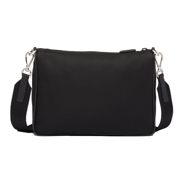 Prada Hobo Nylon Messenger Bag Black