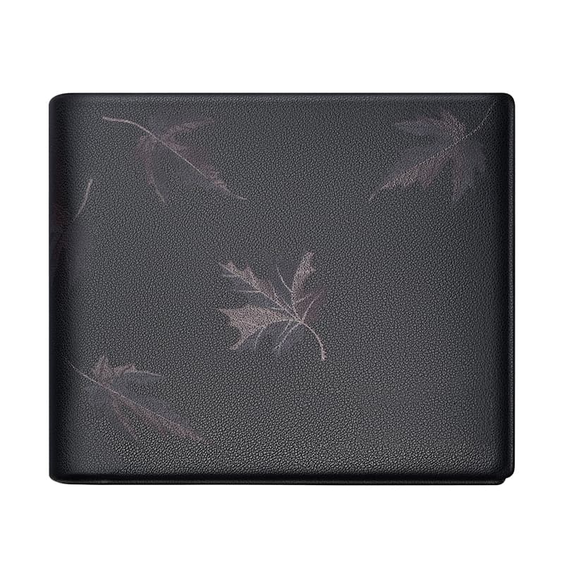 Playboy Maple Leaf Leather Wallet Black