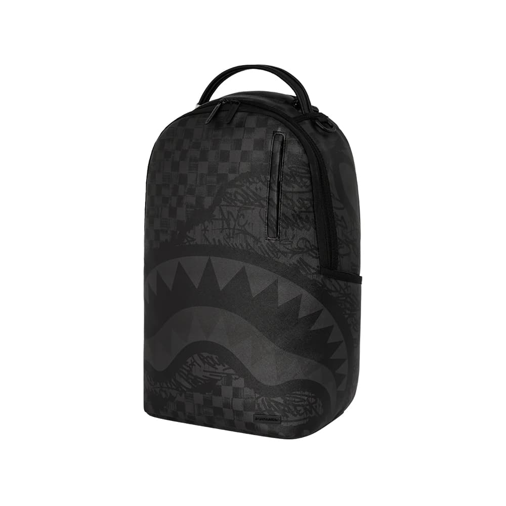 SPRAYGROUND Shark Logo Checkerboard Backpack Black Gray