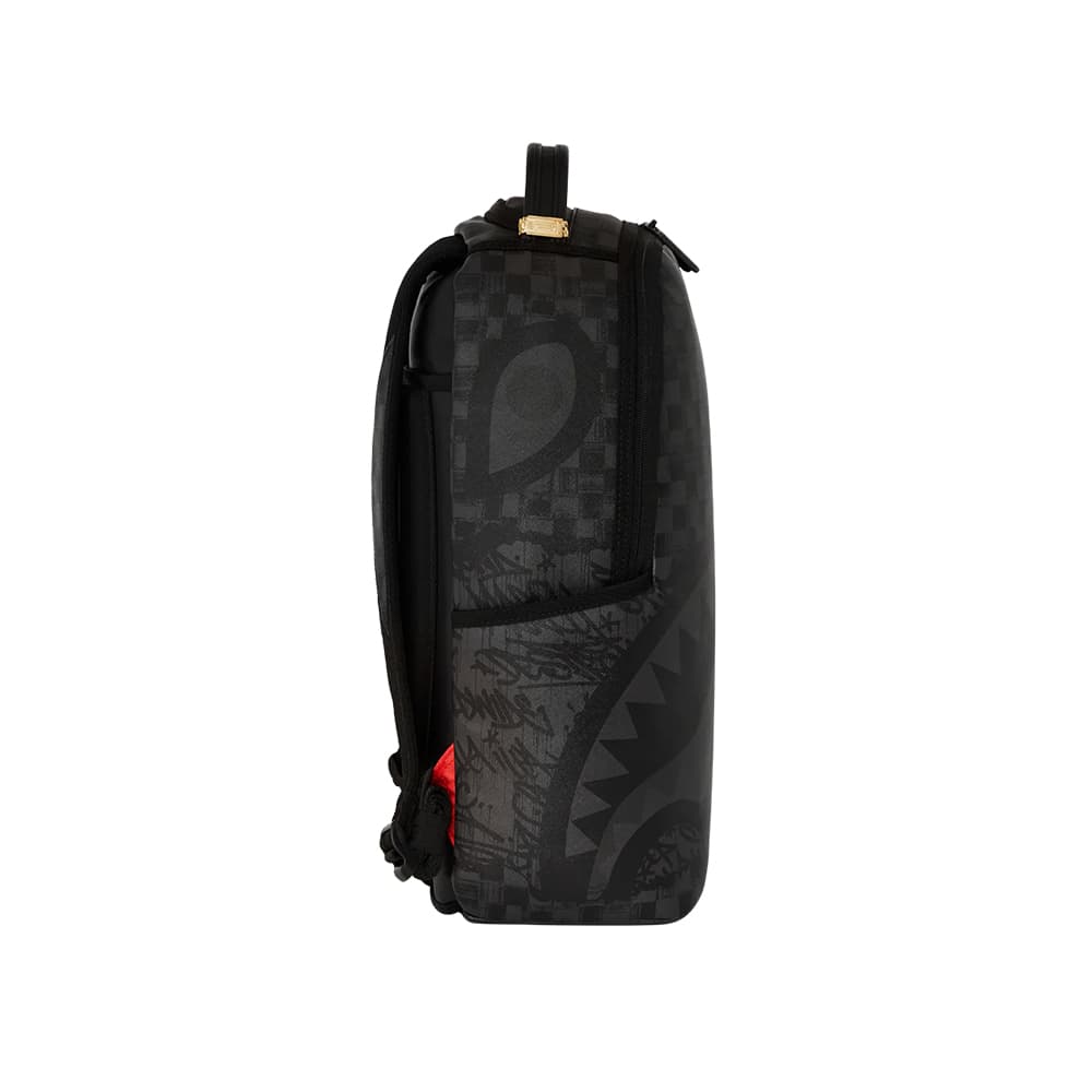 SPRAYGROUND Shark Logo Checkerboard Backpack Black Gray