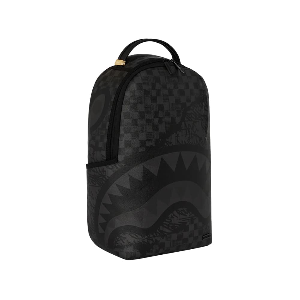 SPRAYGROUND Shark Logo Checkerboard Backpack Black Gray