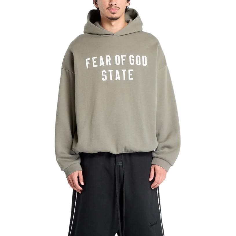 Fear of God Essentials SS25 90S Fit Fleece Hoodie MOSS 25 PRING DROP2