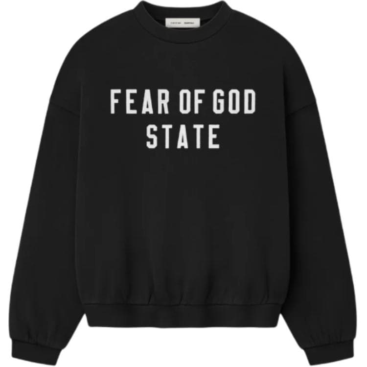 Fear of God Essentials SS25 90'S Fit Fleece Crewneck JET BLACK 25 PRING DROP2