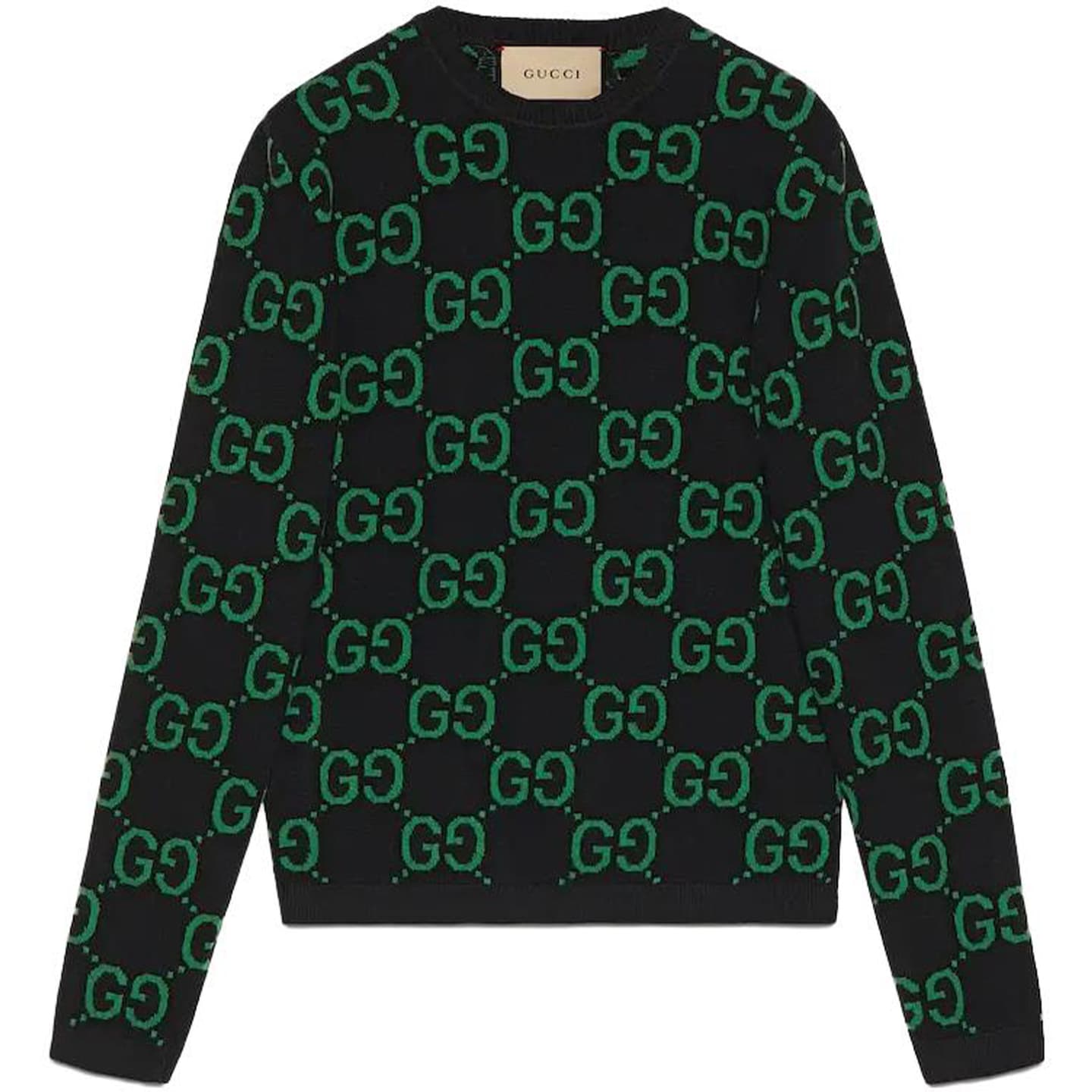 Gucci FW23 GG Jacquard Sweater Green