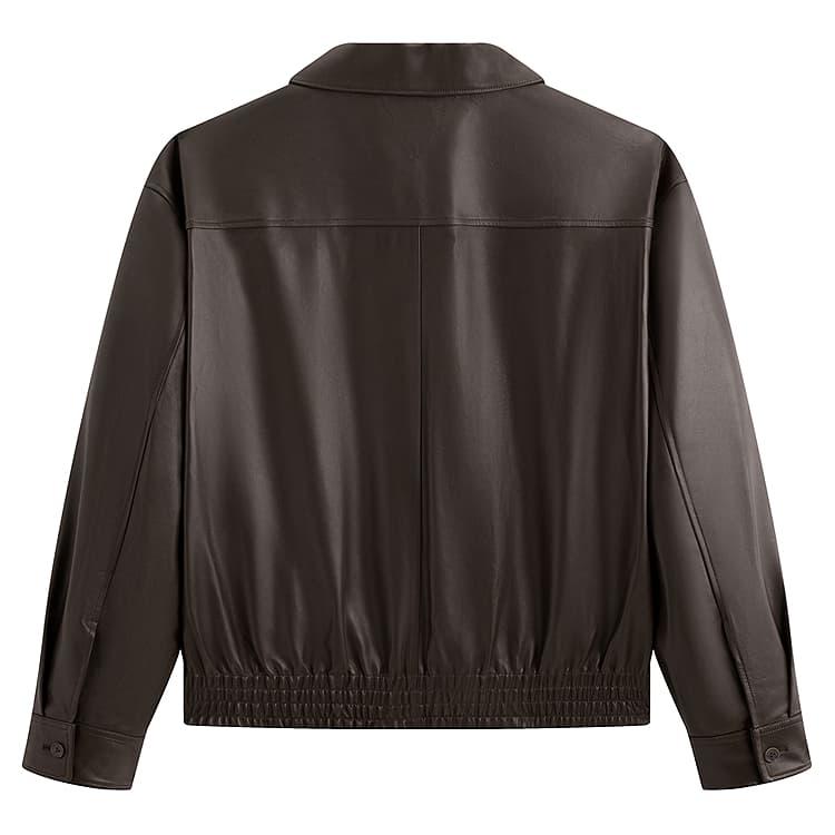 PEACEBIRD MEN Sharp Leather Jacket Brown