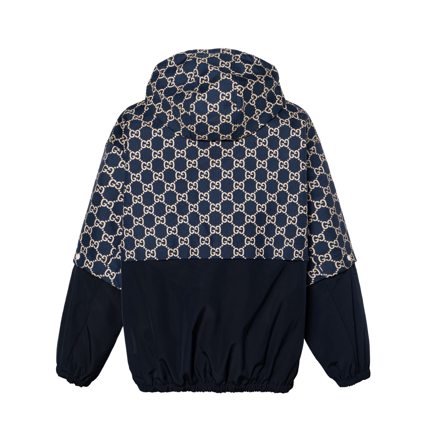 Gucci Printed Zip Hoodie Navy
