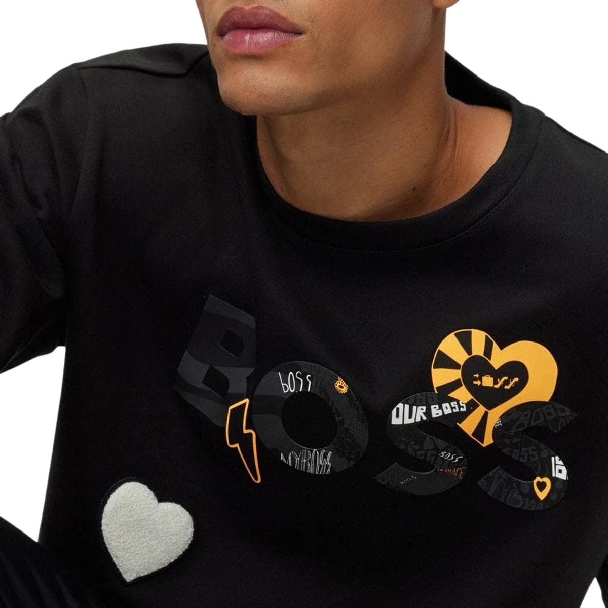 HUGO BOSS FW22 Logo Print Crewneck Sweatshirt Black