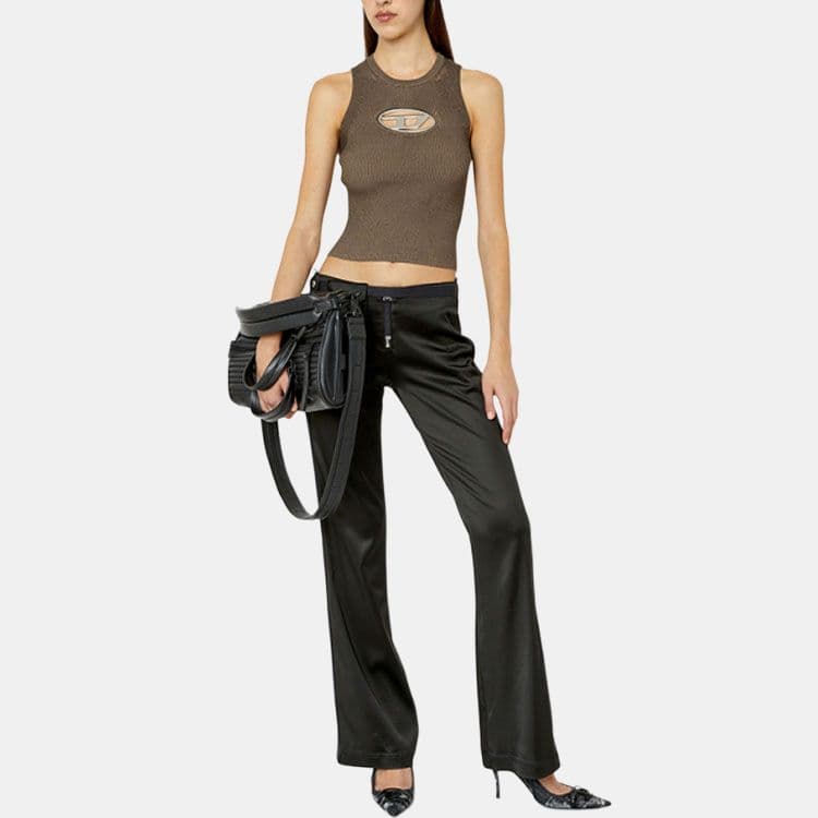 DIESEL OVAL-D Brown Tank Top