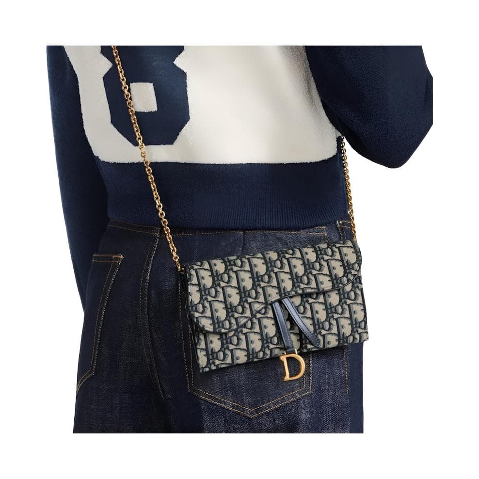 Dior Saddle Oblique Denim Blue