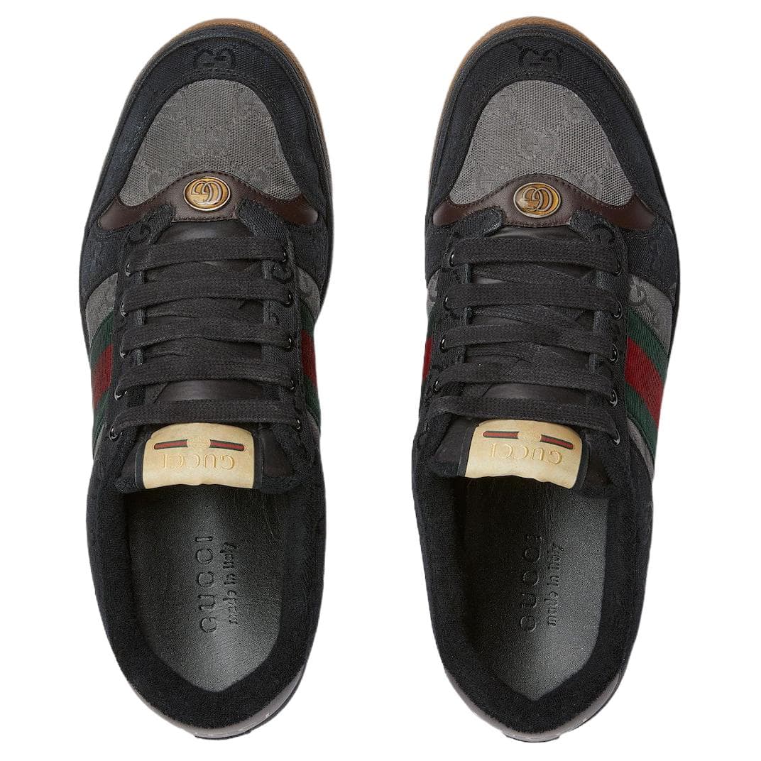 GUCCI Screener Lace-Up Low Top Sneakers Black