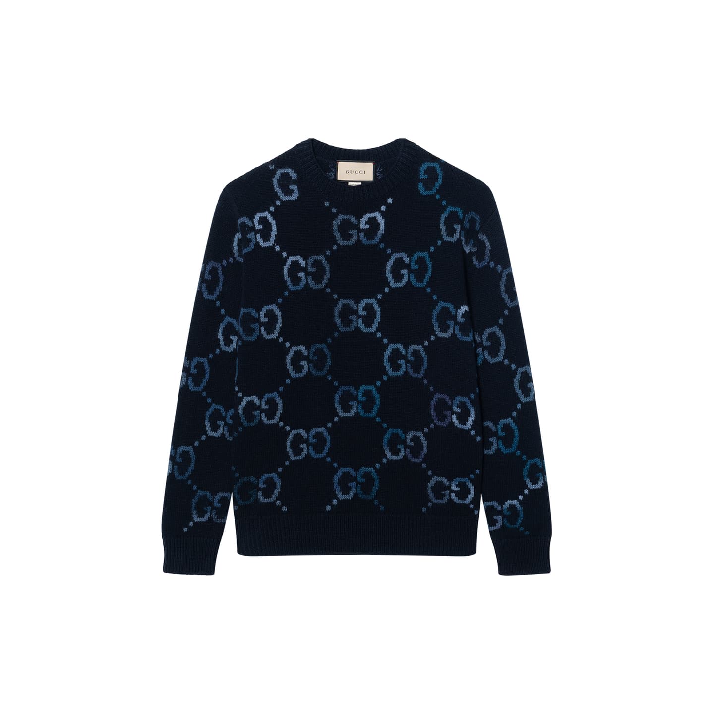 Gucci Knit Pattern Crewneck Sweater Blue