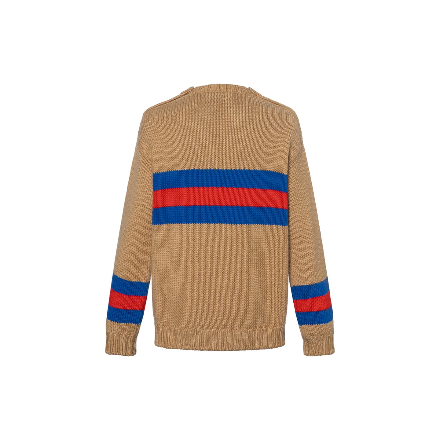 GUCCI FW23 Striped Embroidered Sweater Camel
