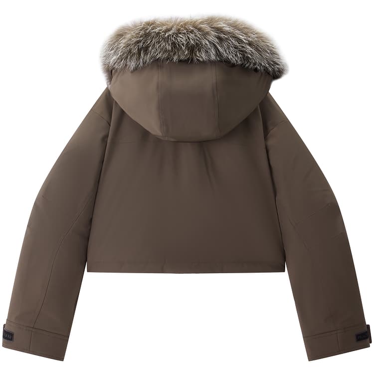 Peacebird Basic Fox Fur Collar Parka Down Jacket
