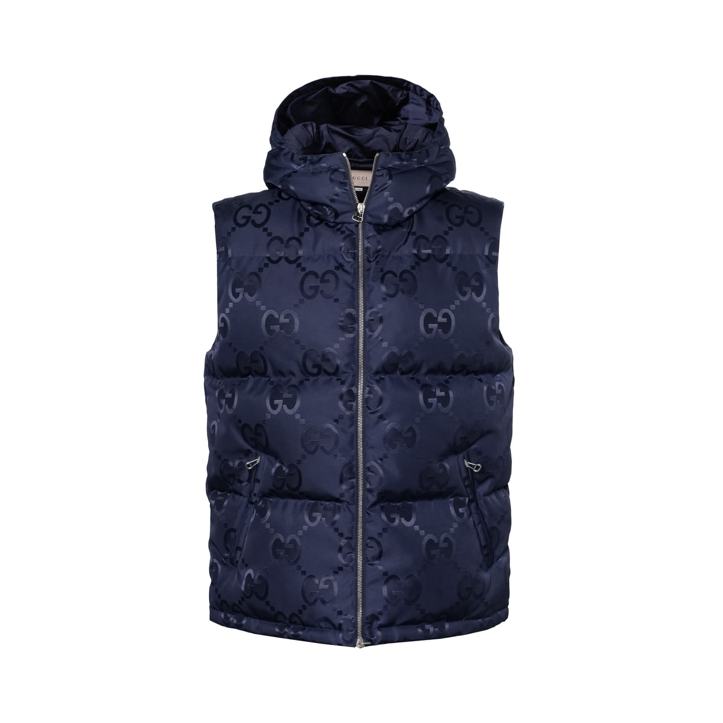 GUCCI Logo Print Sleeveless Vest Navy