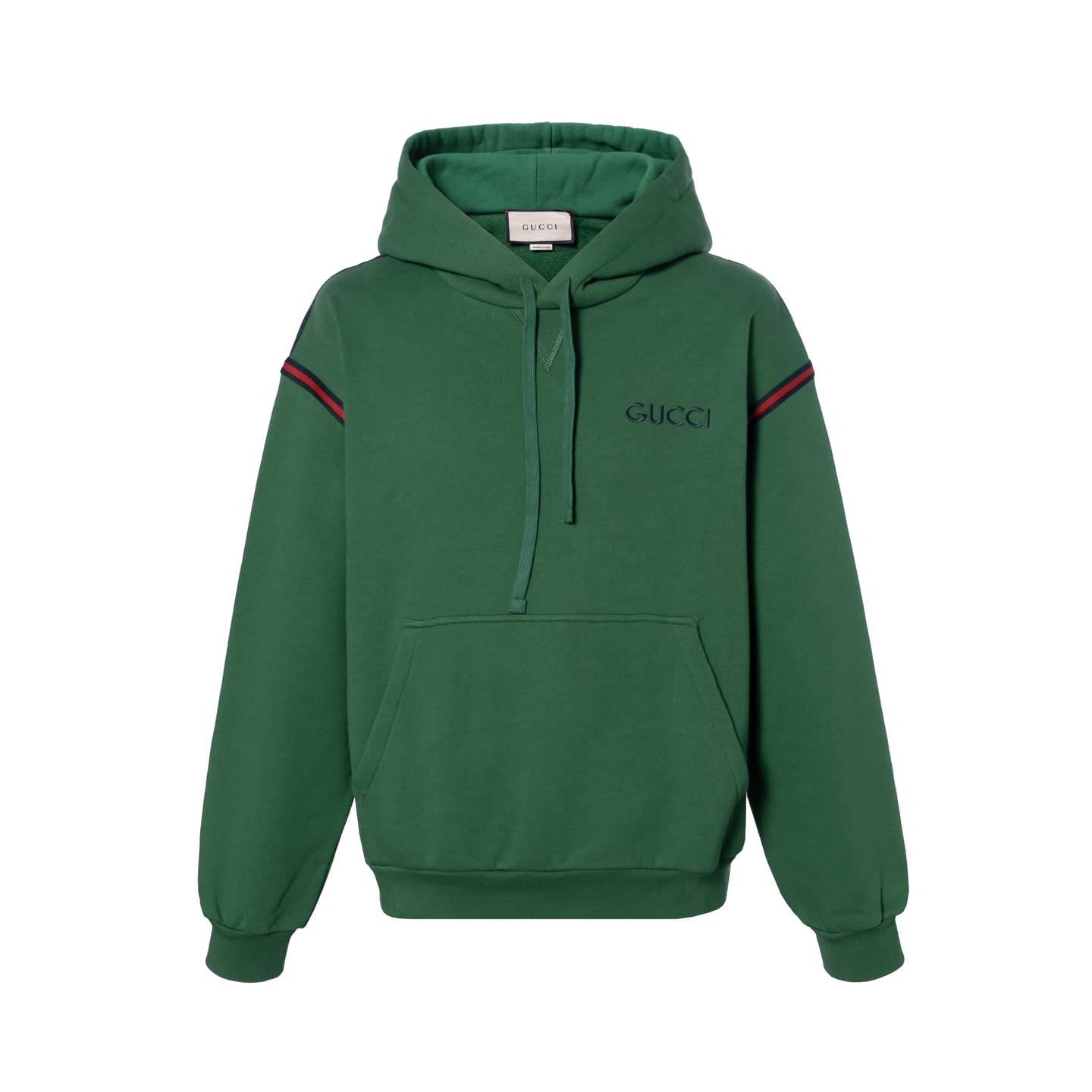 Gucci SS24 Striped Logo Hoodie Green