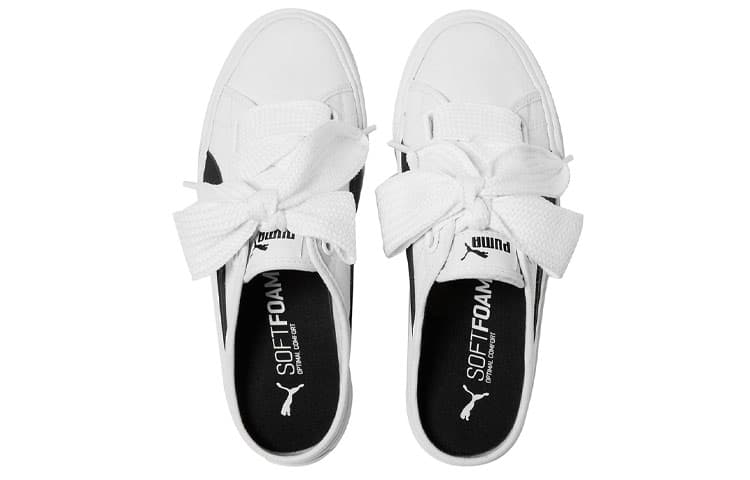 PUMA Bari Mule Ribbon White Black